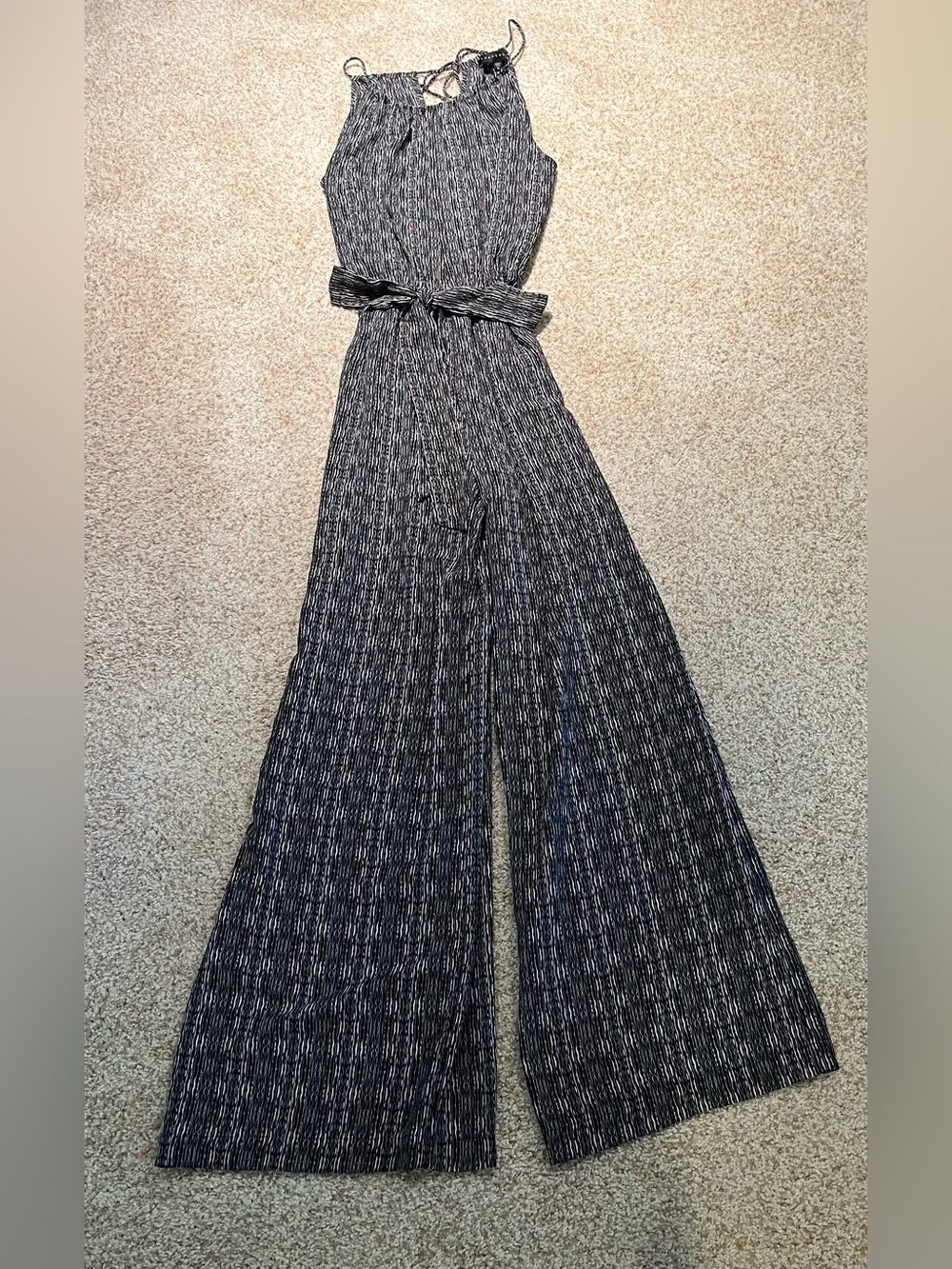 Sanctuary Black, brown, & White Jumpsuit with Tie Waist